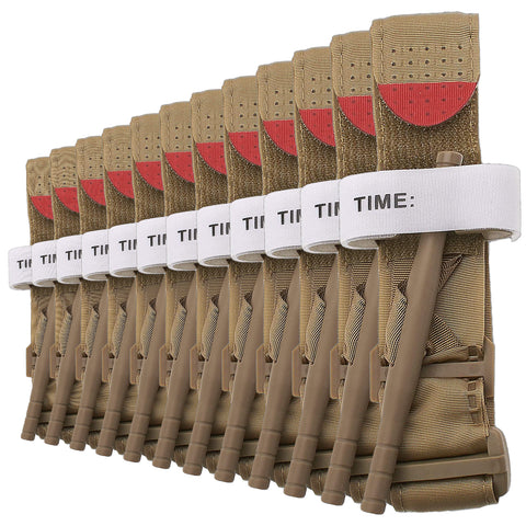 Cozii 12Pcs One-Hand Emergency Outdoor Tourniquets Khaki