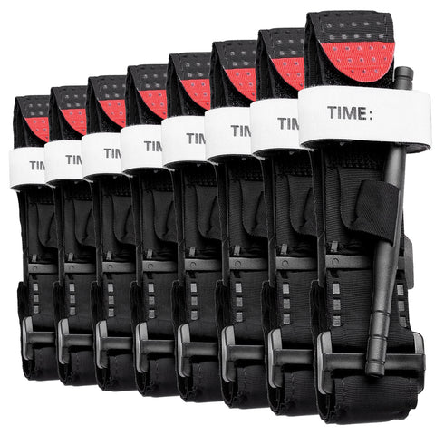 Cozii 8Pcs One-Hand Emergency Outdoor Tourniquets Black