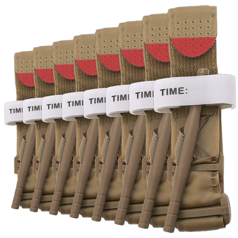 Cozii 8Pcs One-Hand Emergency Outdoor Tourniquets Khaki